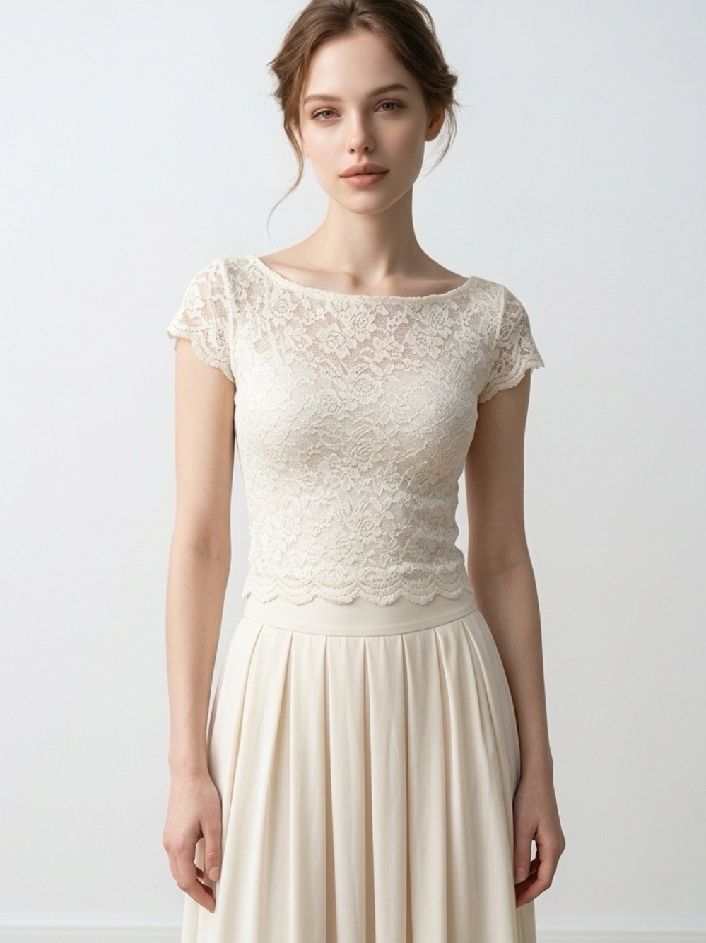 Panhandle Fitted Lace Crop Top NWT Small